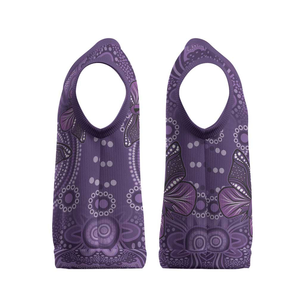 Purple Butterfly Spirit Christmas Knitted V-Neck Vest Australian Epilepsy Awareness - Aussie Hoodie