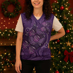 Purple Butterfly Spirit Christmas Knitted V-Neck Vest Australian Epilepsy Awareness - Aussie Hoodie