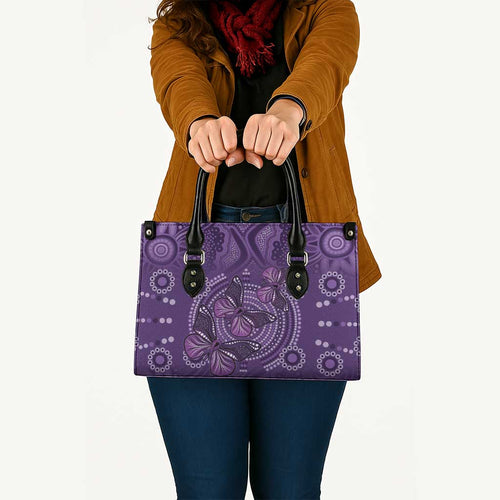Purple Butterfly Spirit Leather Bag Australian Epilepsy Awareness - Aussie Hoodie