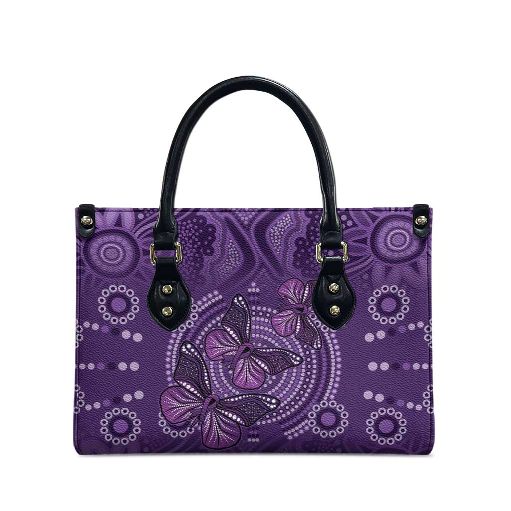 Purple Butterfly Spirit Leather Bag Australian Epilepsy Awareness - Aussie Hoodie