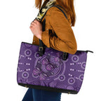 Purple Butterfly Spirit Leather Tote Bag Australian Epilepsy Awareness - Aussie Hoodie