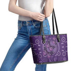 Purple Butterfly Spirit Leather Tote Bag Australian Epilepsy Awareness - Aussie Hoodie