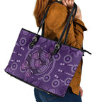 Purple Butterfly Spirit Leather Tote Bag Australian Epilepsy Awareness - Aussie Hoodie