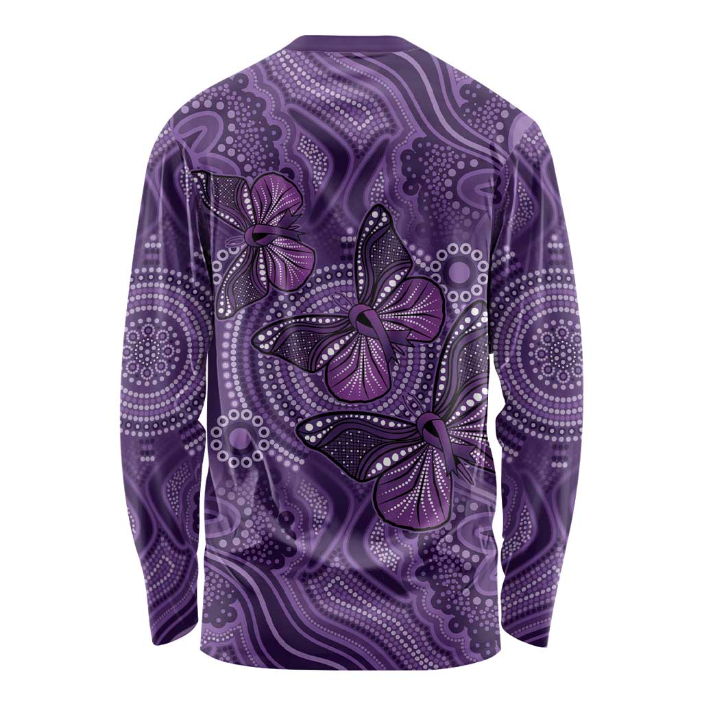 Purple Butterfly Spirit Long Sleeve Shirt Australian Epilepsy Awareness - Aussie Hoodie