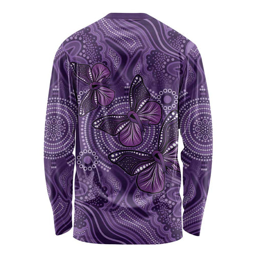 Purple Butterfly Spirit Long Sleeve Shirt Australian Epilepsy Awareness - Aussie Hoodie