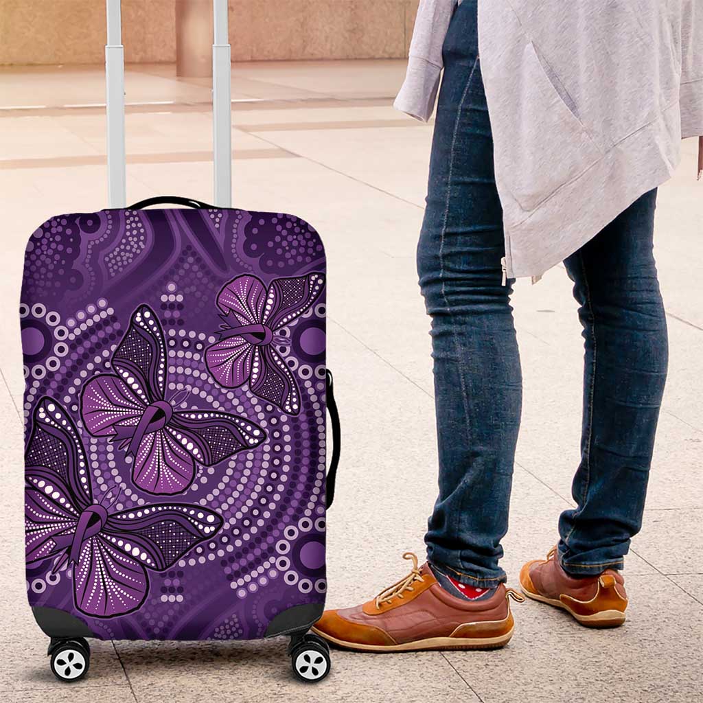 Purple Butterfly Spirit Luggage Cover Australian Epilepsy Awareness - Aussie Hoodie