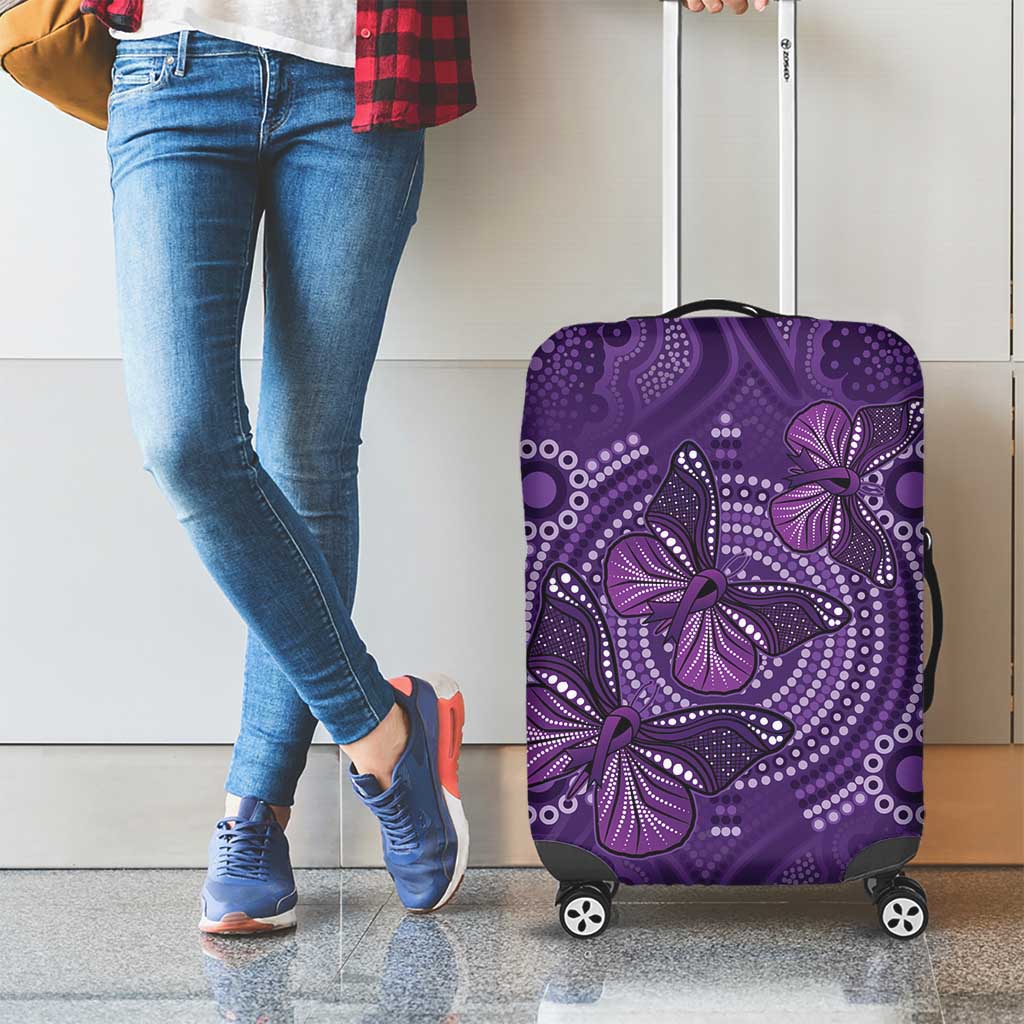 Purple Butterfly Spirit Luggage Cover Australian Epilepsy Awareness - Aussie Hoodie