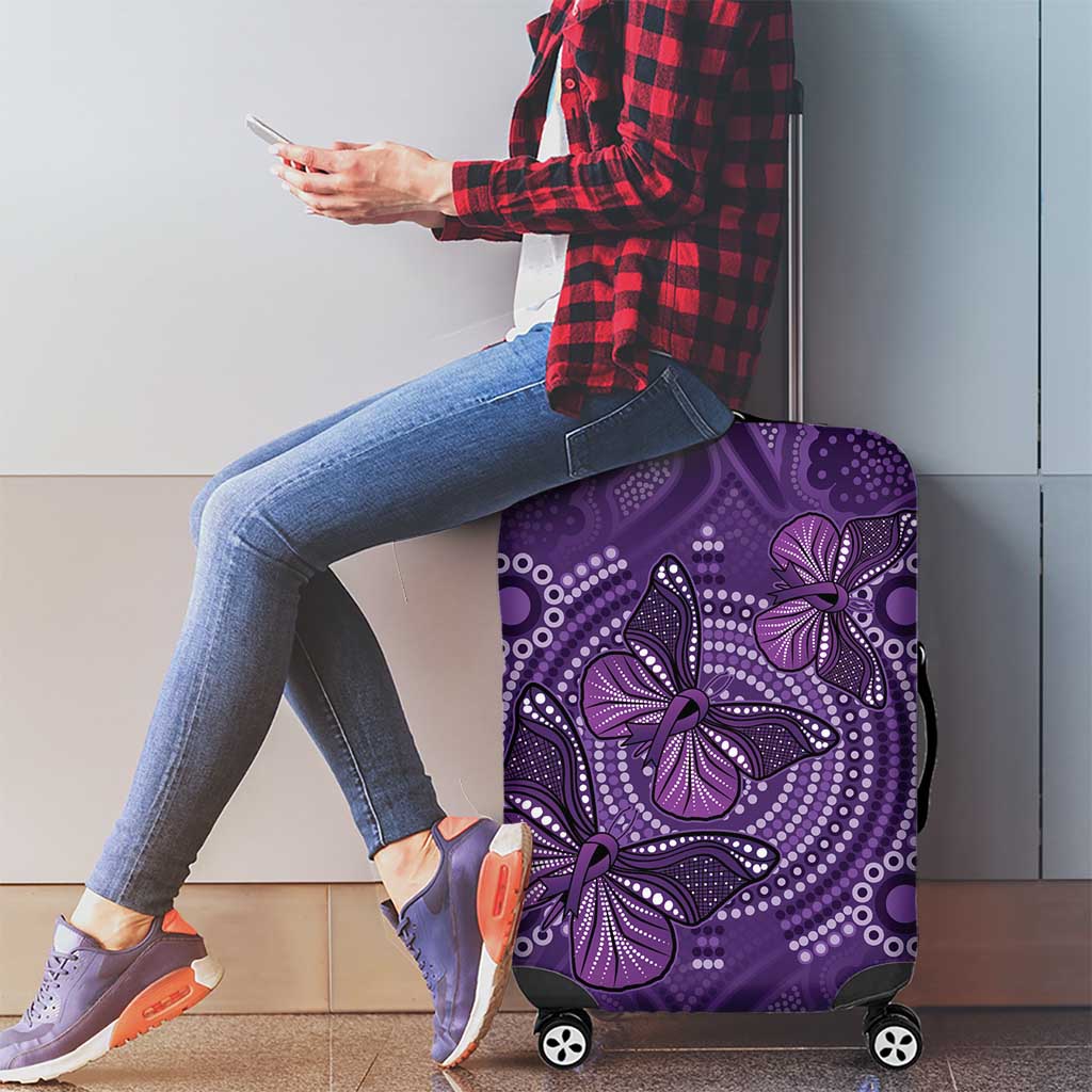 Purple Butterfly Spirit Luggage Cover Australian Epilepsy Awareness - Aussie Hoodie