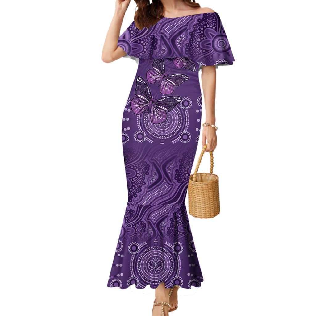 Purple Butterfly Spirit Mermaid Dress Australian Epilepsy Awareness - Aussie Hoodie