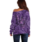 Purple Butterfly Spirit Off Shoulder Sweater Australian Epilepsy Awareness - Aussie Hoodie