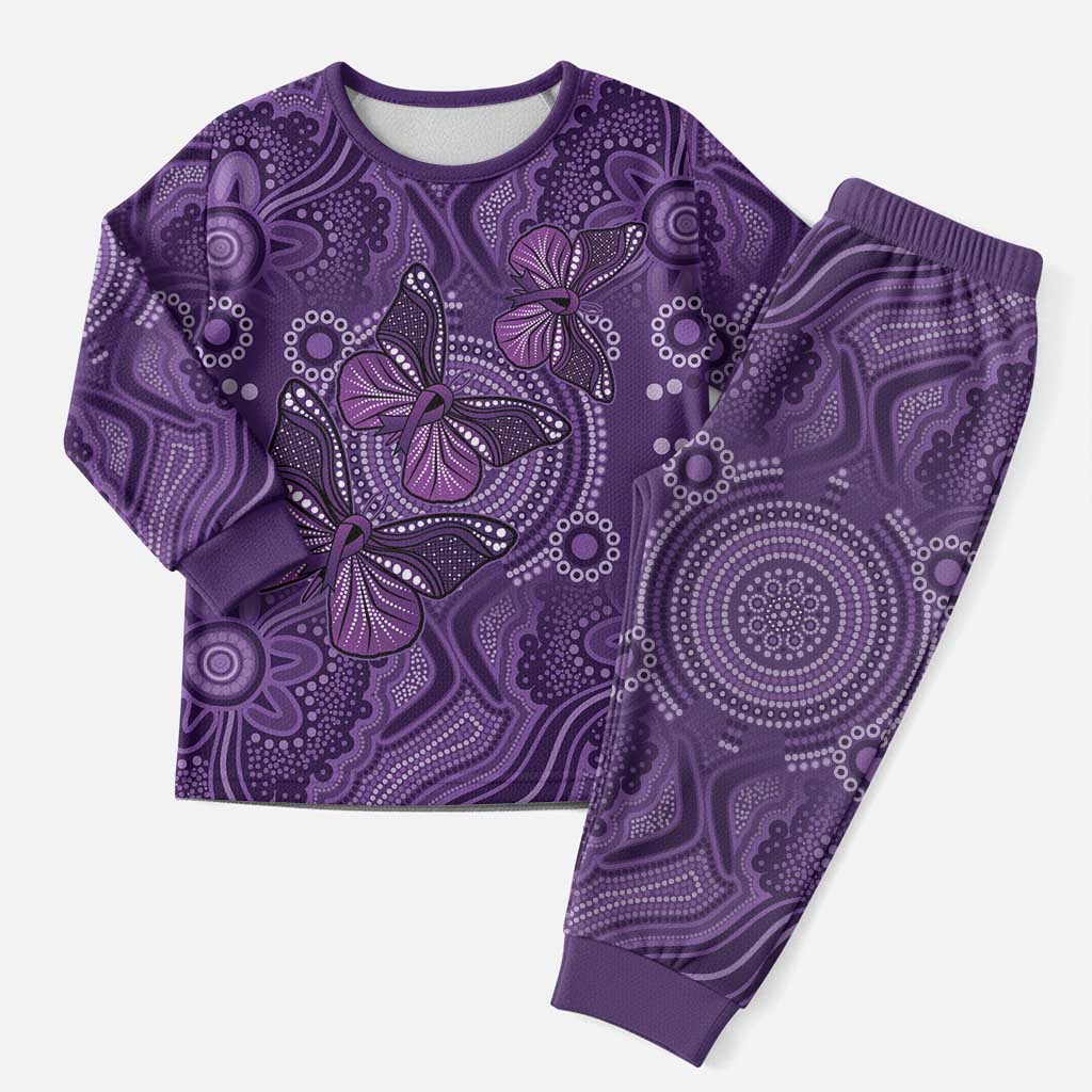 Purple Butterfly Spirit Christmas Pajama Set Australian Epilepsy Awareness - Aussie Hoodie