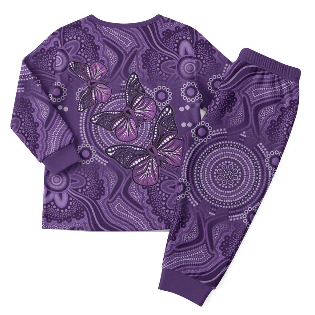 Purple Butterfly Spirit Christmas Pajama Set Australian Epilepsy Awareness - Aussie Hoodie