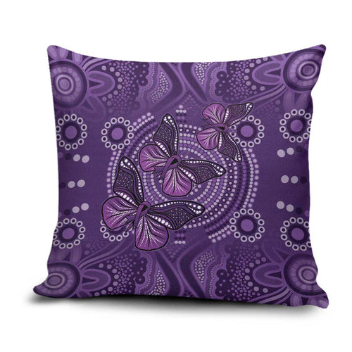 Purple Butterfly Spirit Pillow Cover Australian Epilepsy Awareness - Aussie Hoodie