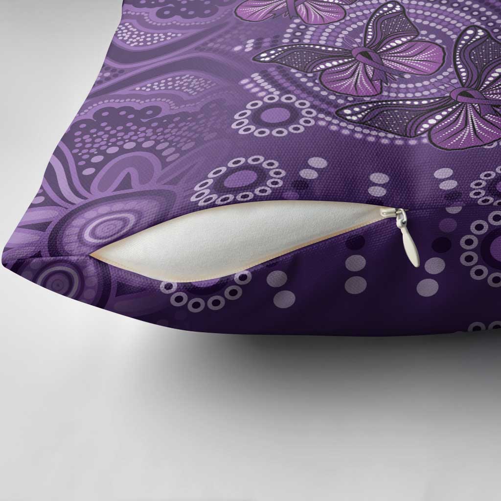 Purple Butterfly Spirit Pillow Cover Australian Epilepsy Awareness - Aussie Hoodie