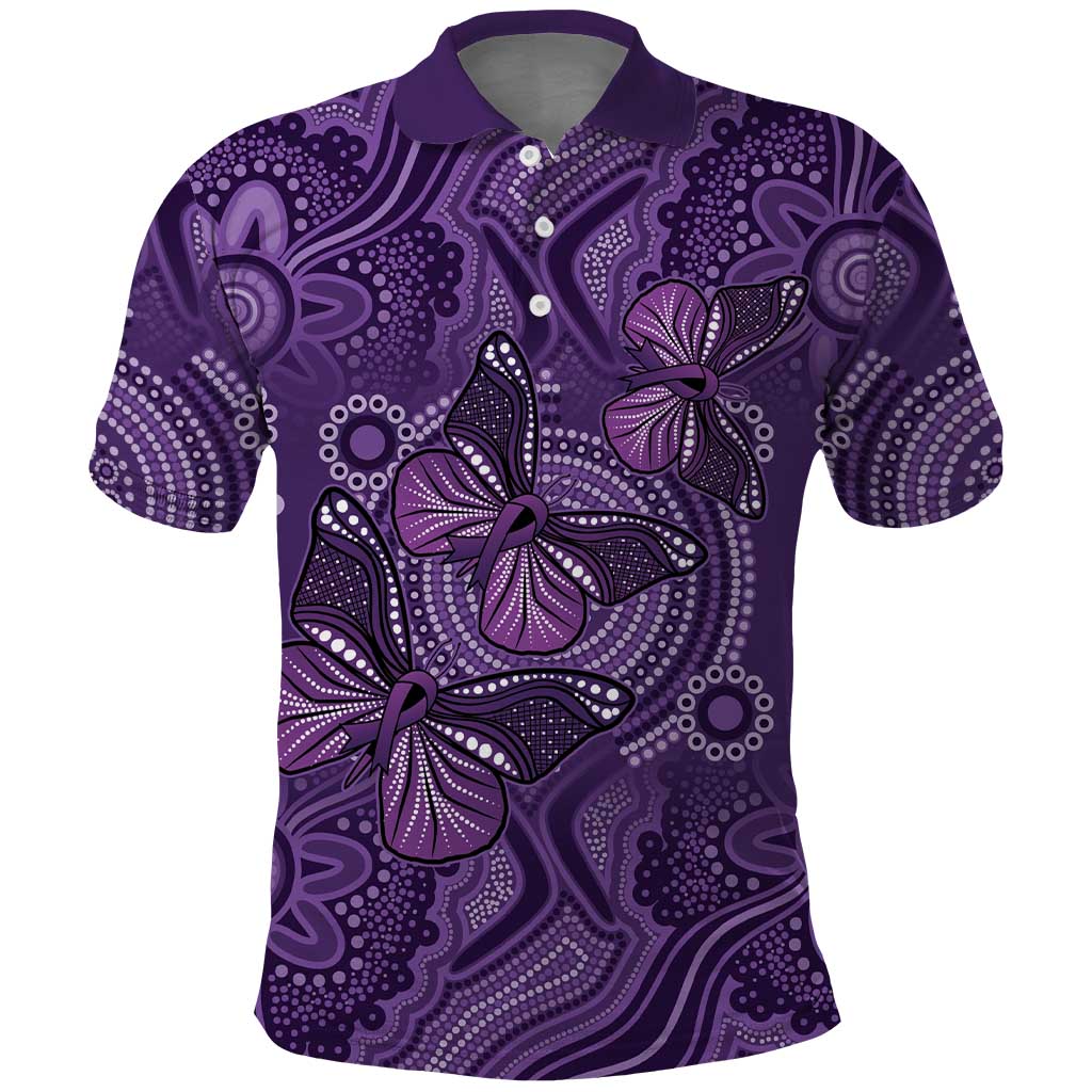 Purple Butterfly Spirit Polo Shirt Australian Epilepsy Awareness - Aussie Hoodie