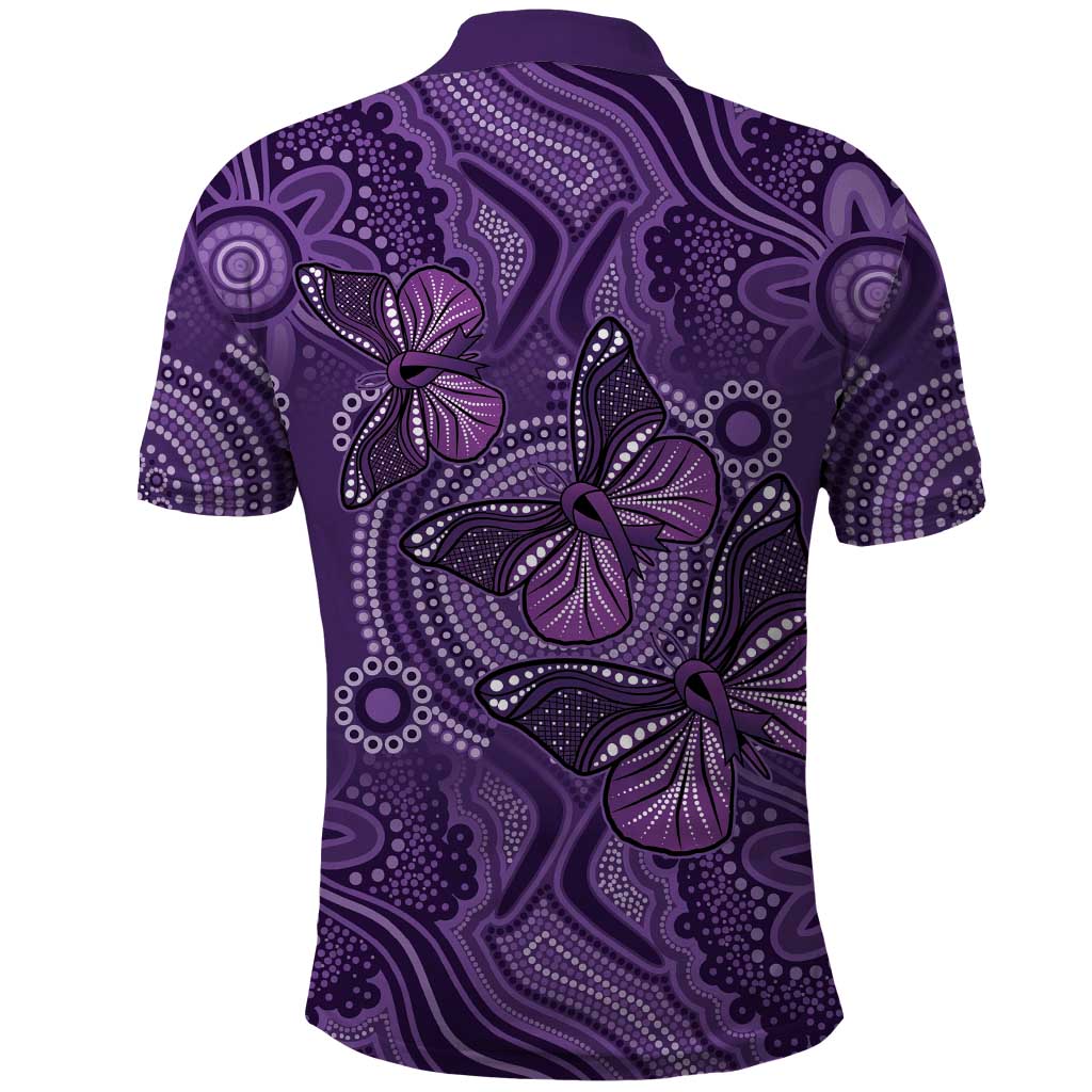 Purple Butterfly Spirit Polo Shirt Australian Epilepsy Awareness - Aussie Hoodie