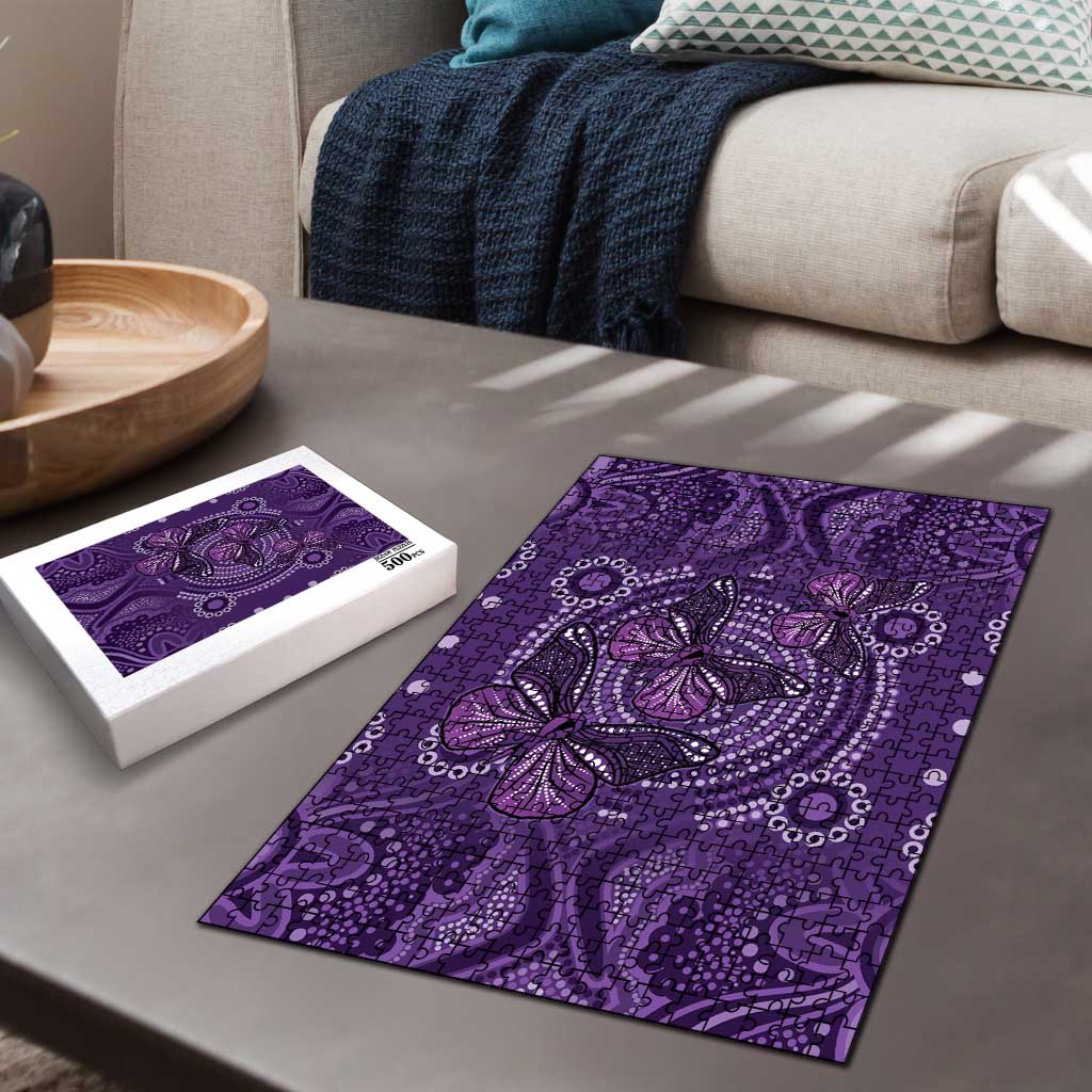 Purple Butterfly Spirit Puzzle Australian Epilepsy Awareness - Aussie Hoodie