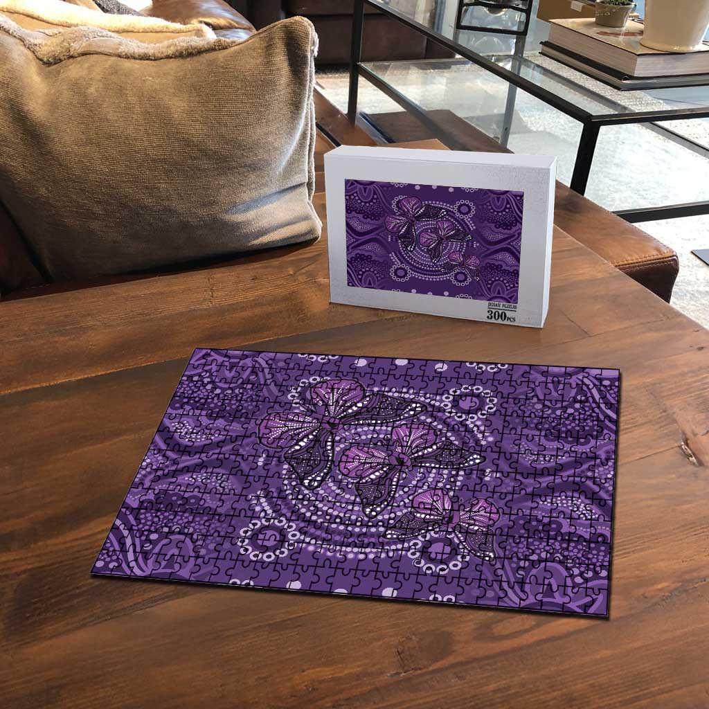 Purple Butterfly Spirit Puzzle Australian Epilepsy Awareness - Aussie Hoodie