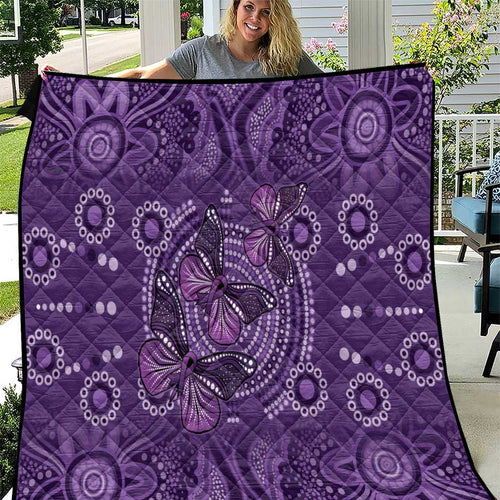 Purple Butterfly Spirit Quilt Australian Epilepsy Awareness - Aussie Hoodie