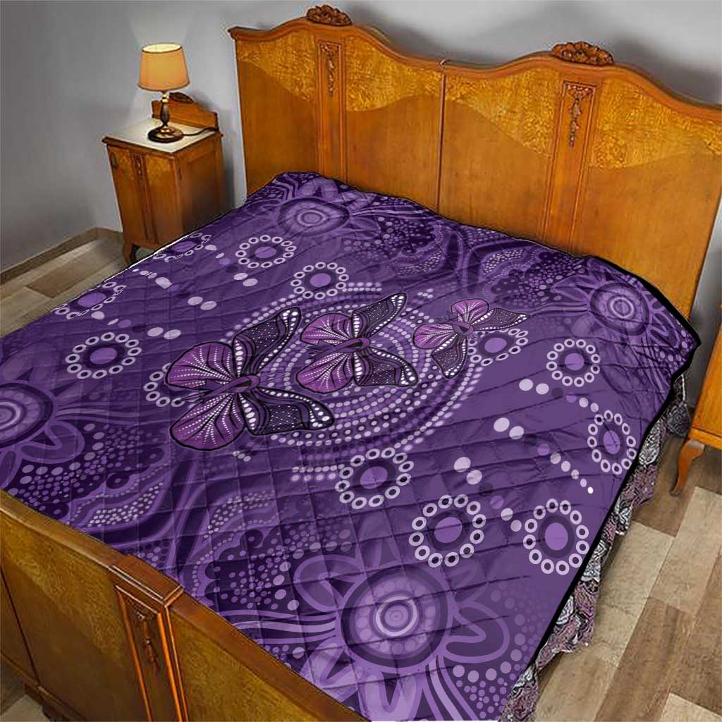 Purple Butterfly Spirit Quilt Australian Epilepsy Awareness - Aussie Hoodie