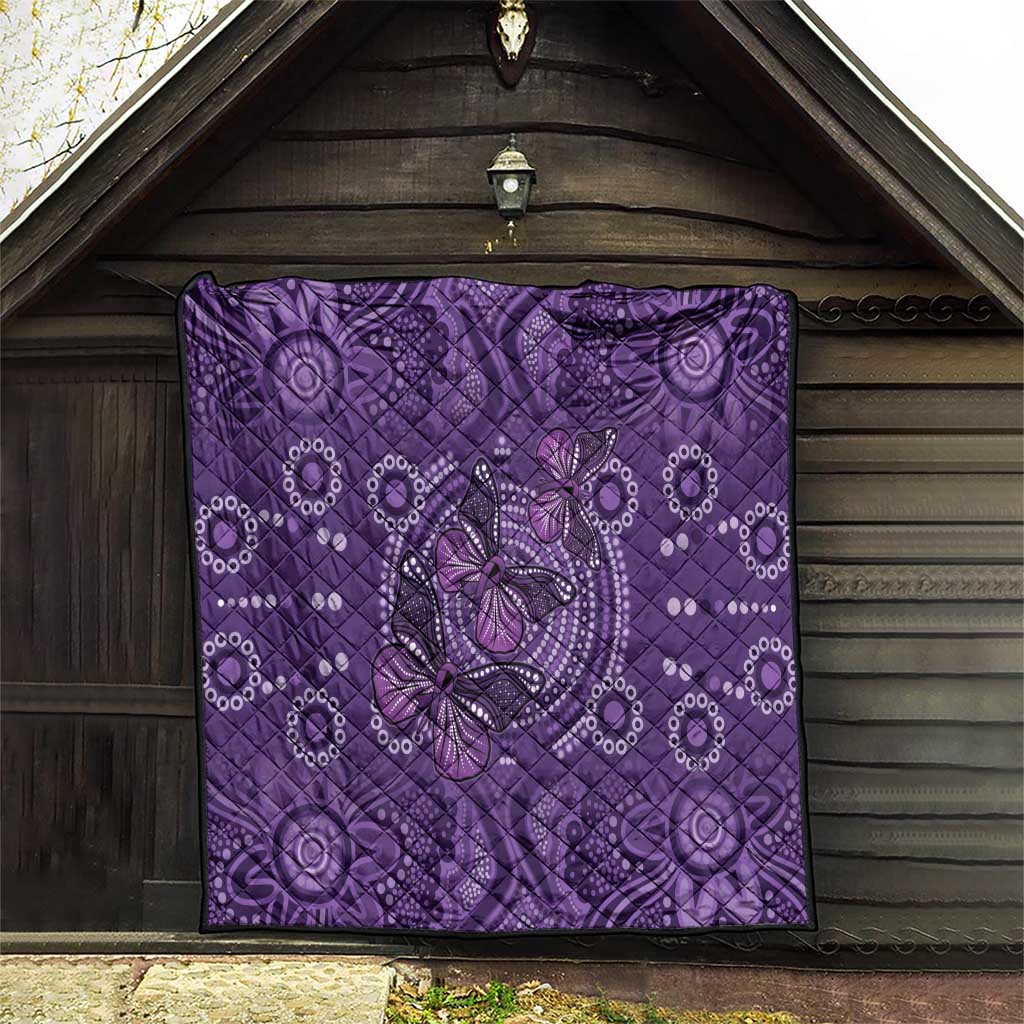 Purple Butterfly Spirit Quilt Australian Epilepsy Awareness - Aussie Hoodie