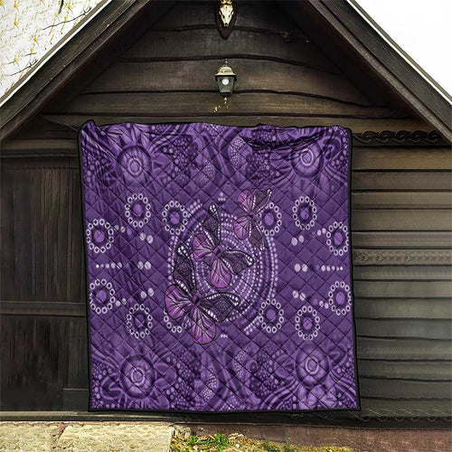 Purple Butterfly Spirit Quilt Australian Epilepsy Awareness - Aussie Hoodie