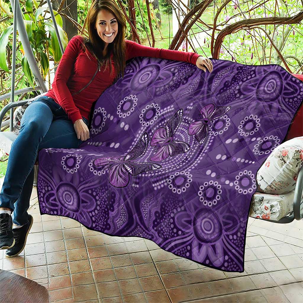 Purple Butterfly Spirit Quilt Australian Epilepsy Awareness - Aussie Hoodie