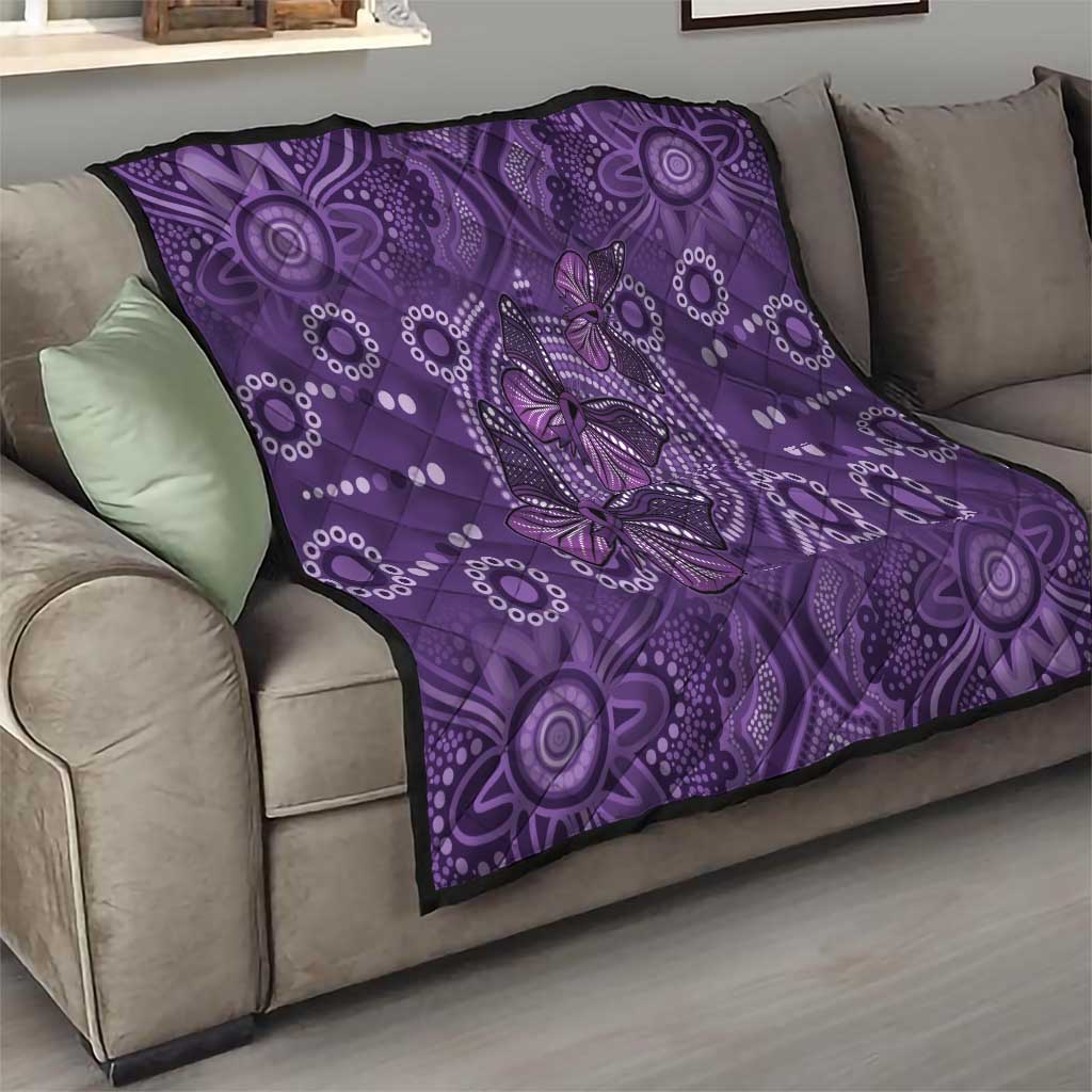 Purple Butterfly Spirit Quilt Australian Epilepsy Awareness - Aussie Hoodie