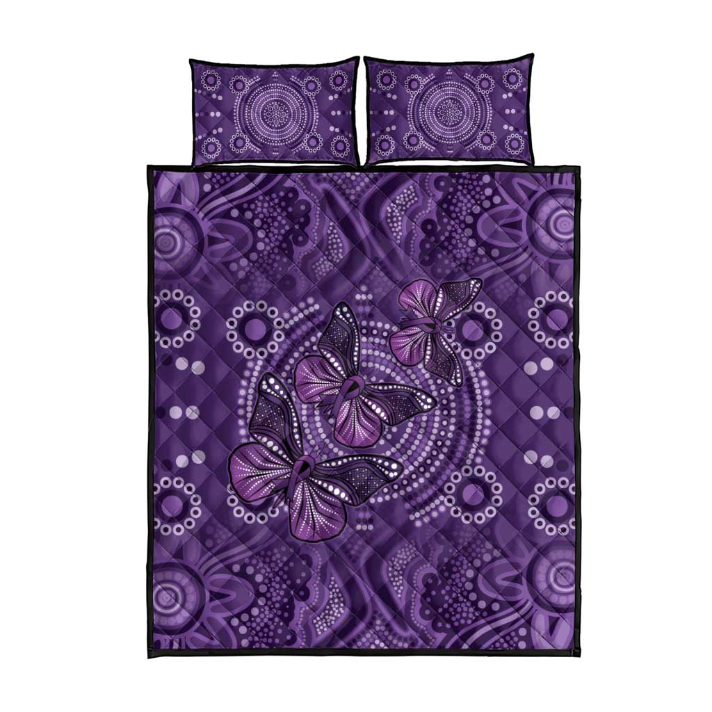 Purple Butterfly Spirit Quilt Bed Set Australian Epilepsy Awareness - Aussie Hoodie