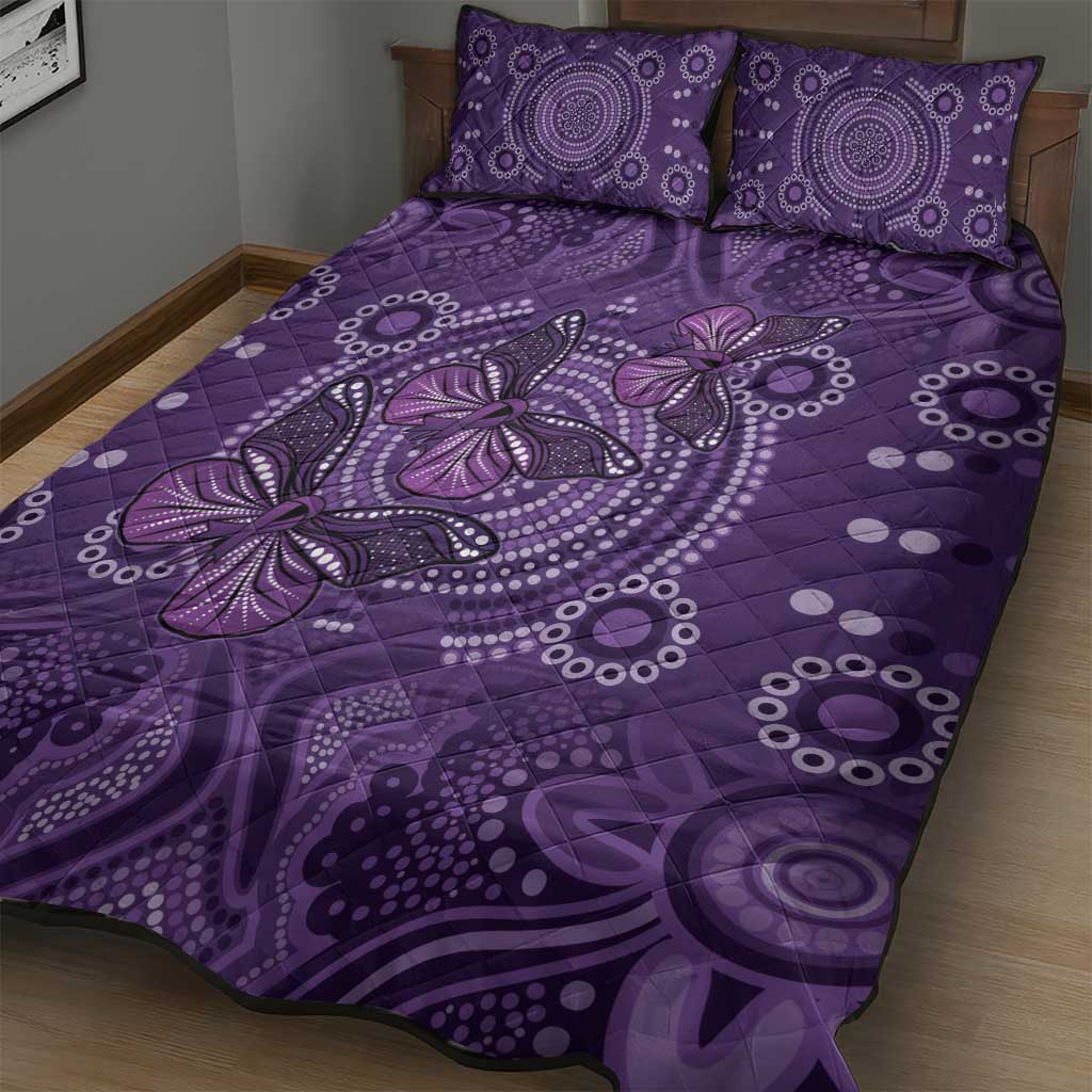 Purple Butterfly Spirit Quilt Bed Set Australian Epilepsy Awareness - Aussie Hoodie