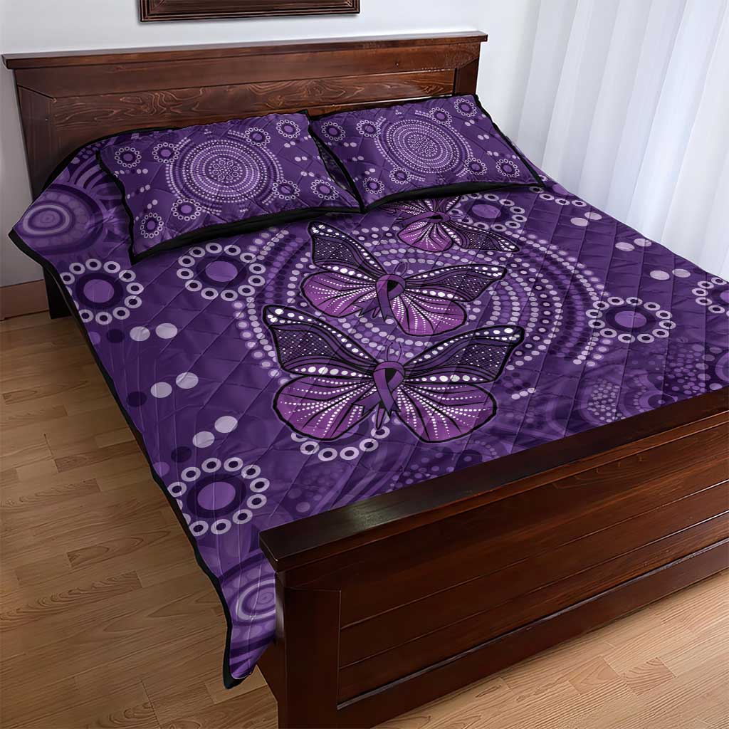 Purple Butterfly Spirit Quilt Bed Set Australian Epilepsy Awareness - Aussie Hoodie