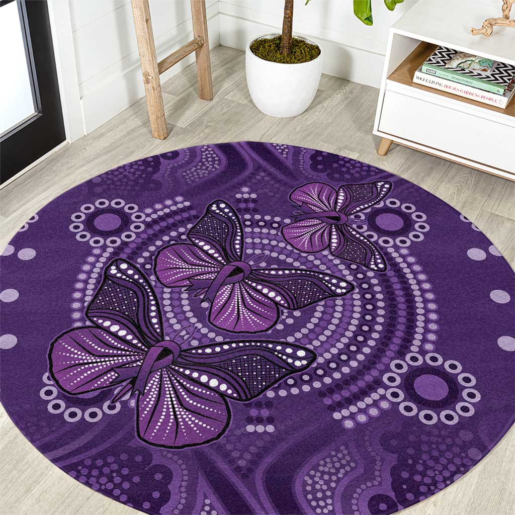 Purple Butterfly Spirit Round Carpet Australian Epilepsy Awareness - Aussie Hoodie