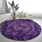 Purple Butterfly Spirit Round Carpet Australian Epilepsy Awareness - Aussie Hoodie
