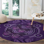 Purple Butterfly Spirit Round Carpet Australian Epilepsy Awareness - Aussie Hoodie
