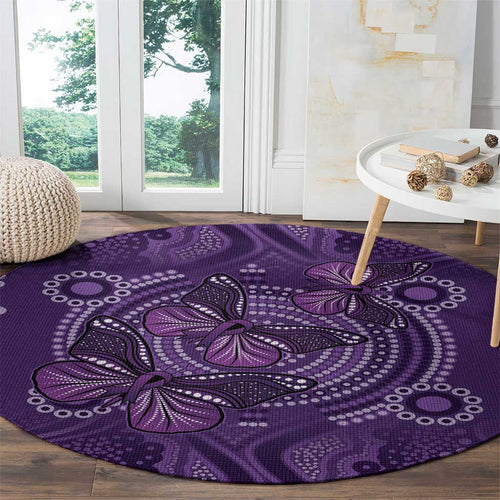 Purple Butterfly Spirit Round Carpet Australian Epilepsy Awareness - Aussie Hoodie