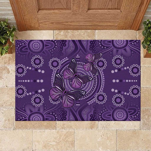 Purple Butterfly Spirit Rubber Doormat Australian Epilepsy Awareness - Aussie Hoodie