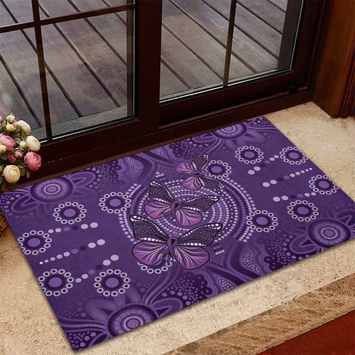 Purple Butterfly Spirit Rubber Doormat Australian Epilepsy Awareness - Aussie Hoodie
