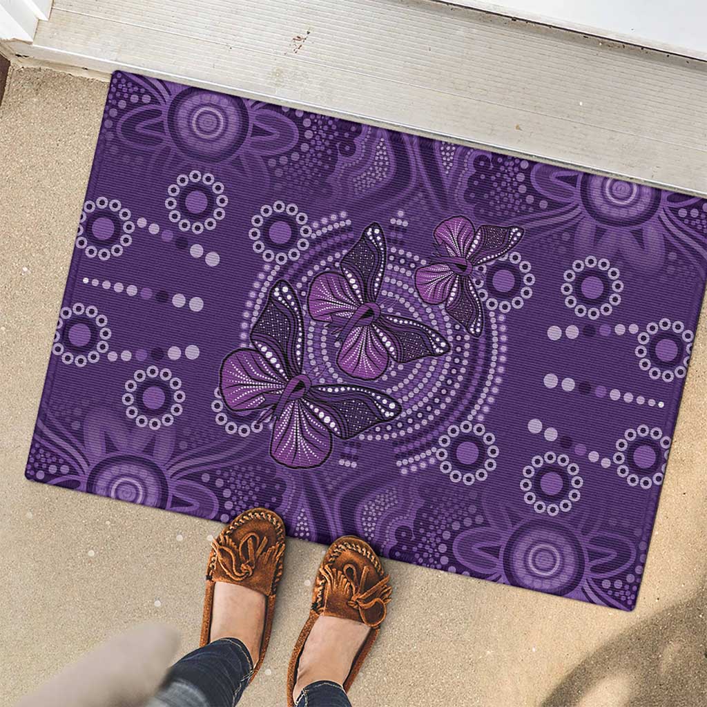Purple Butterfly Spirit Rubber Doormat Australian Epilepsy Awareness - Aussie Hoodie
