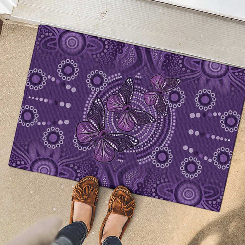 Purple Butterfly Spirit Rubber Doormat Australian Epilepsy Awareness - Aussie Hoodie