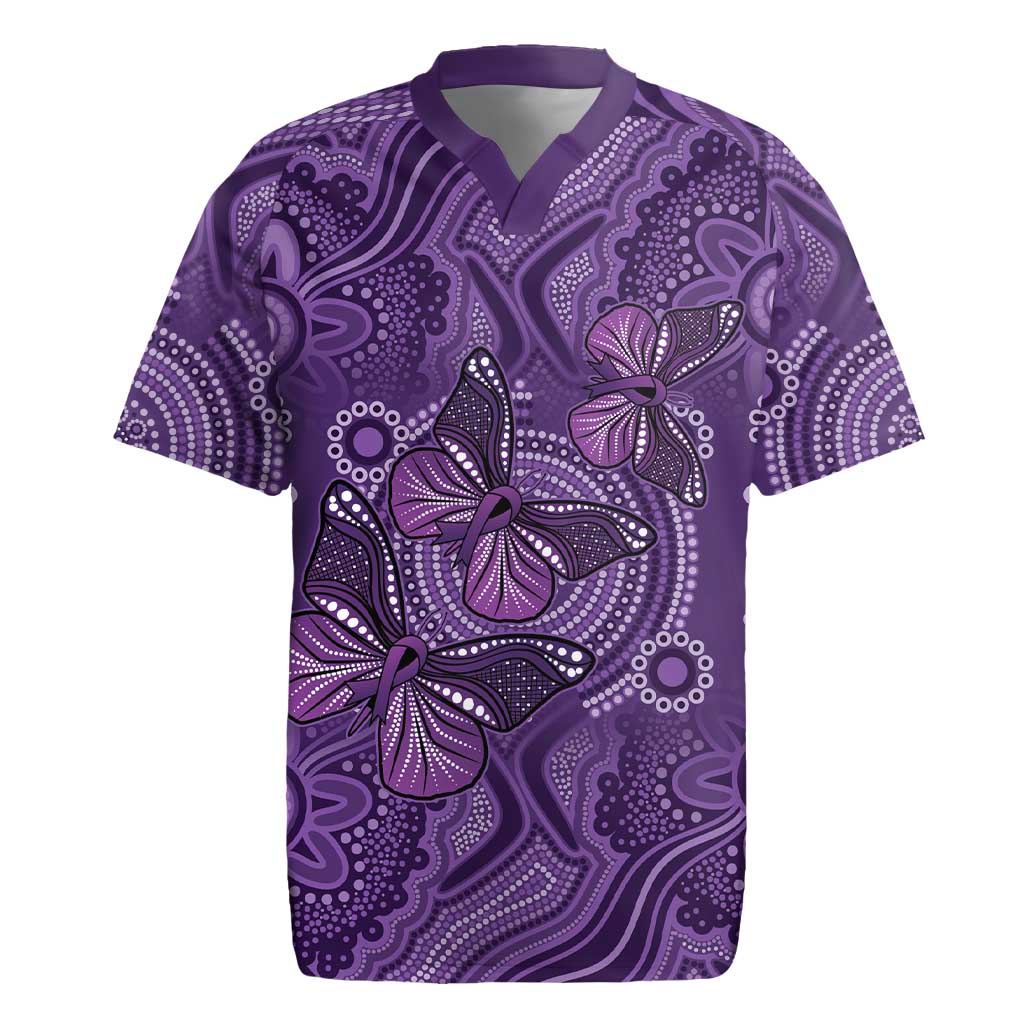 Purple Butterfly Spirit Rugby Jersey Australian Epilepsy Awareness - Aussie Hoodie