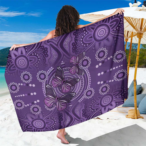 Purple Butterfly Spirit Sarong Australian Epilepsy Awareness - Aussie Hoodie