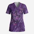 Purple Butterfly Spirit Scrub Top Australian Epilepsy Awareness - Aussie Hoodie