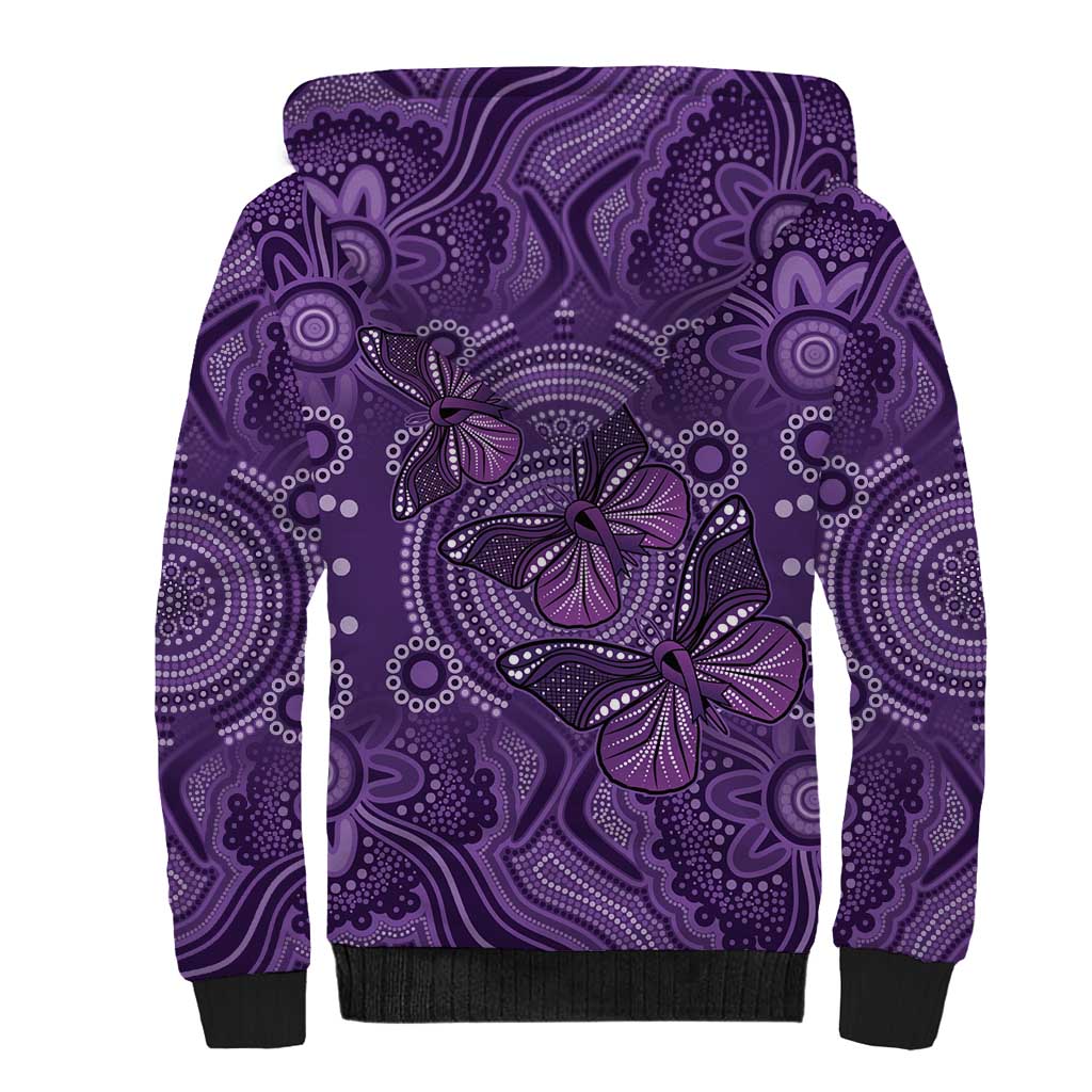 Purple Butterfly Spirit Sherpa Hoodie Australian Epilepsy Awareness - Aussie Hoodie