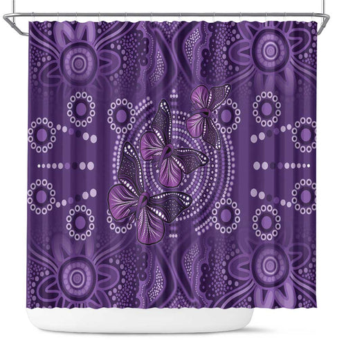Purple Butterfly Spirit Shower Curtain Australian Epilepsy Awareness - Aussie Hoodie