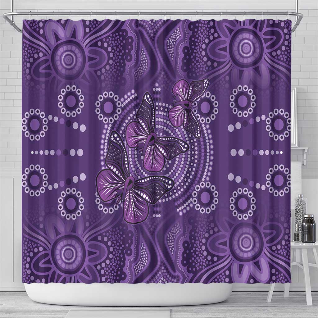 Purple Butterfly Spirit Shower Curtain Australian Epilepsy Awareness - Aussie Hoodie