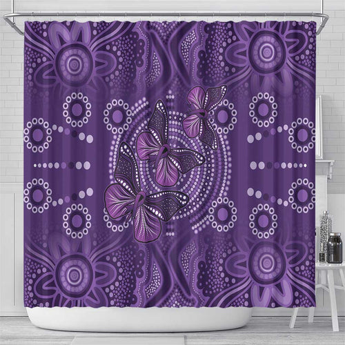 Purple Butterfly Spirit Shower Curtain Australian Epilepsy Awareness - Aussie Hoodie