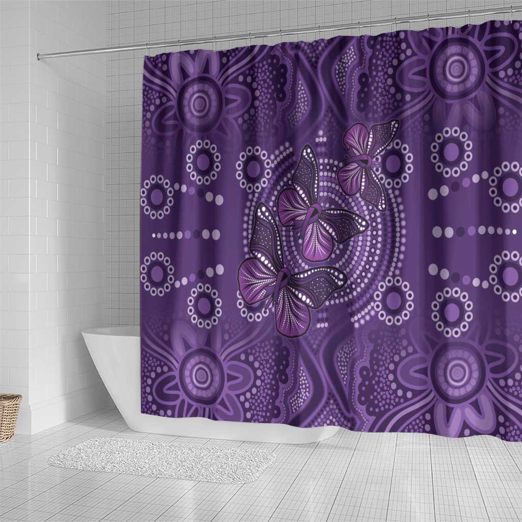 Purple Butterfly Spirit Shower Curtain Australian Epilepsy Awareness - Aussie Hoodie