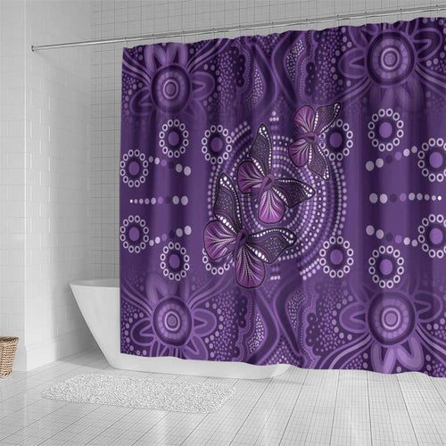 Purple Butterfly Spirit Shower Curtain Australian Epilepsy Awareness - Aussie Hoodie