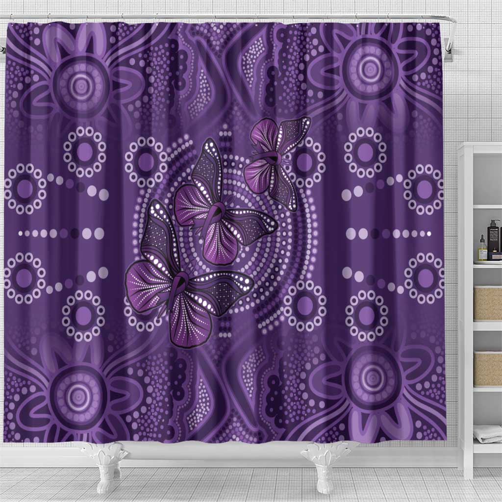 Purple Butterfly Spirit Shower Curtain Australian Epilepsy Awareness - Aussie Hoodie