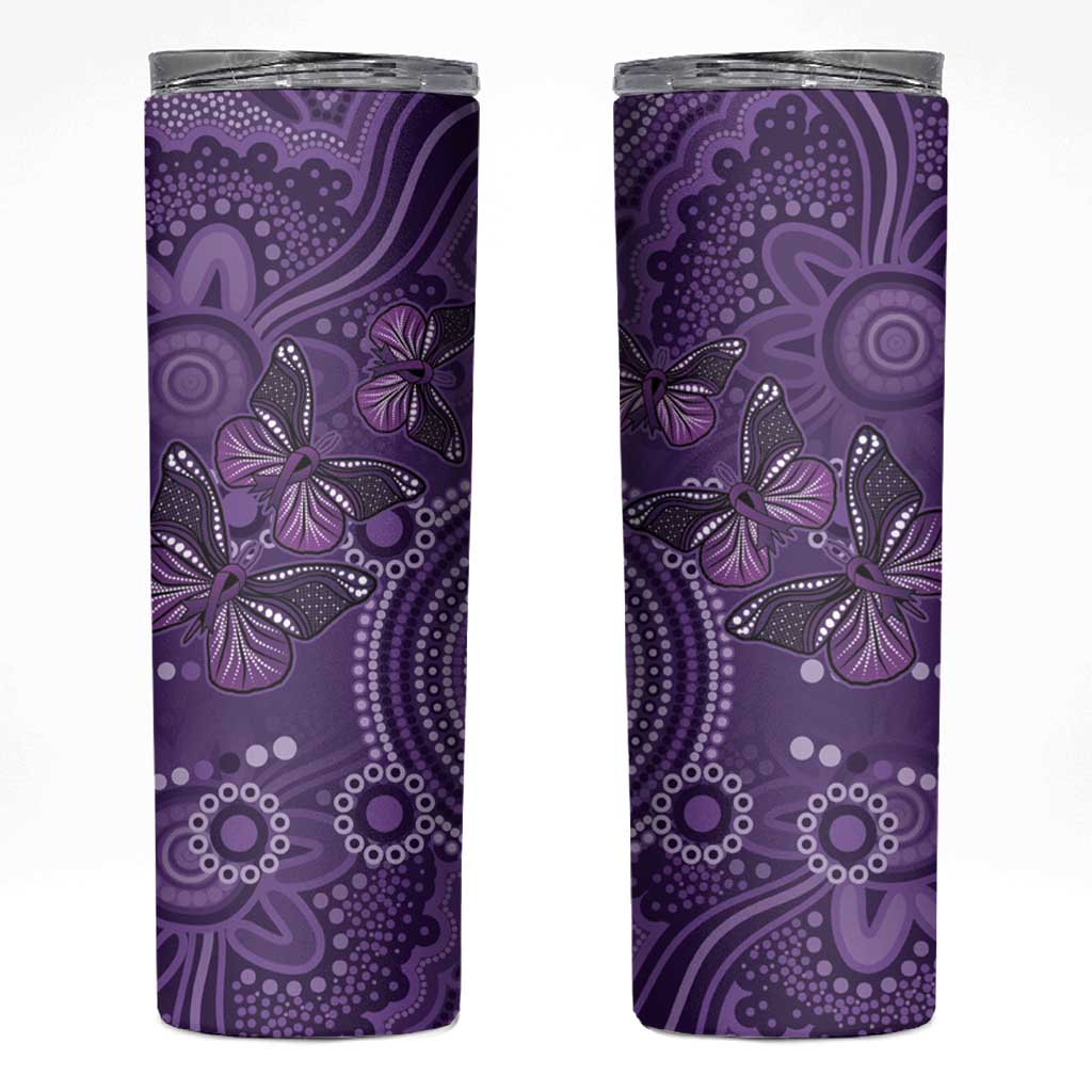 Purple Butterfly Spirit Skinny Tumbler Australian Epilepsy Awareness - Aussie Hoodie